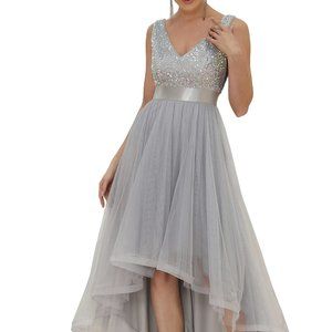 Calvin Klein One-Shoulder Gown with Side Ruching and Beaded Detail – Women’s For